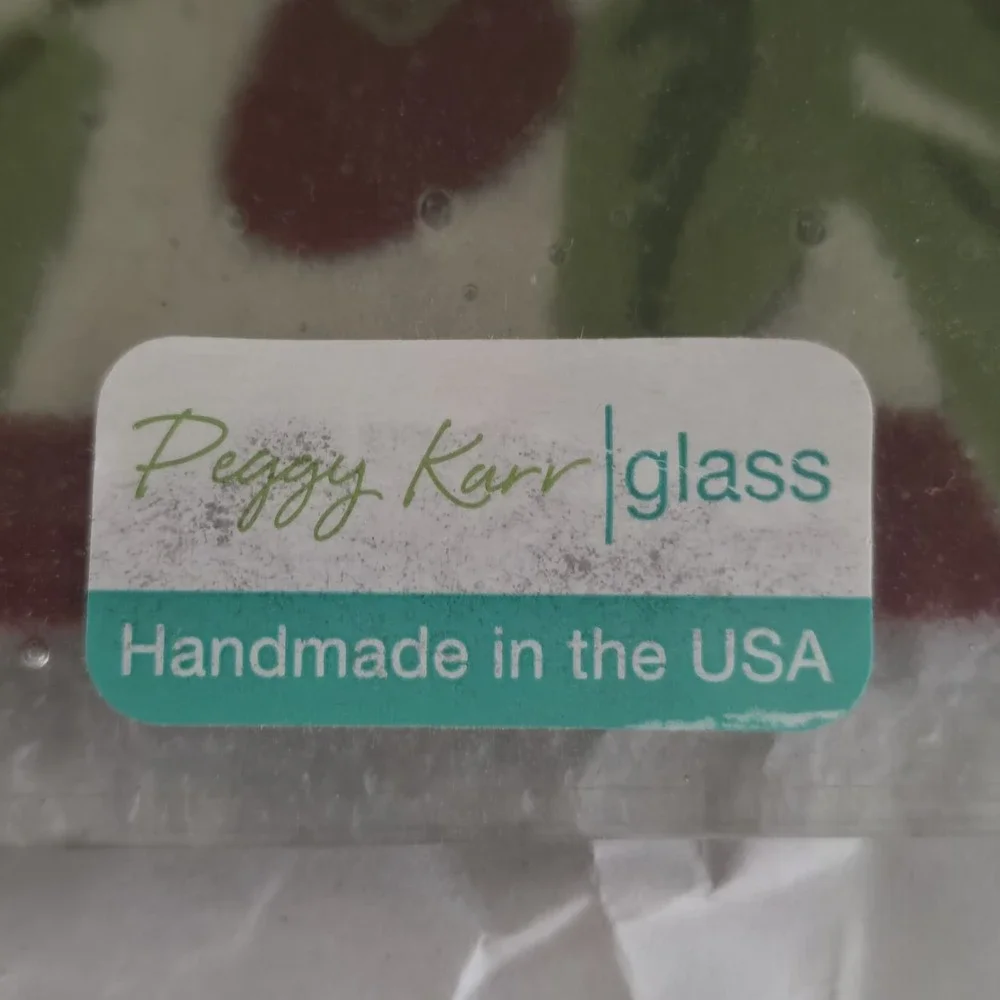 Peggy Karr Signed Fused Art Glass 9.75